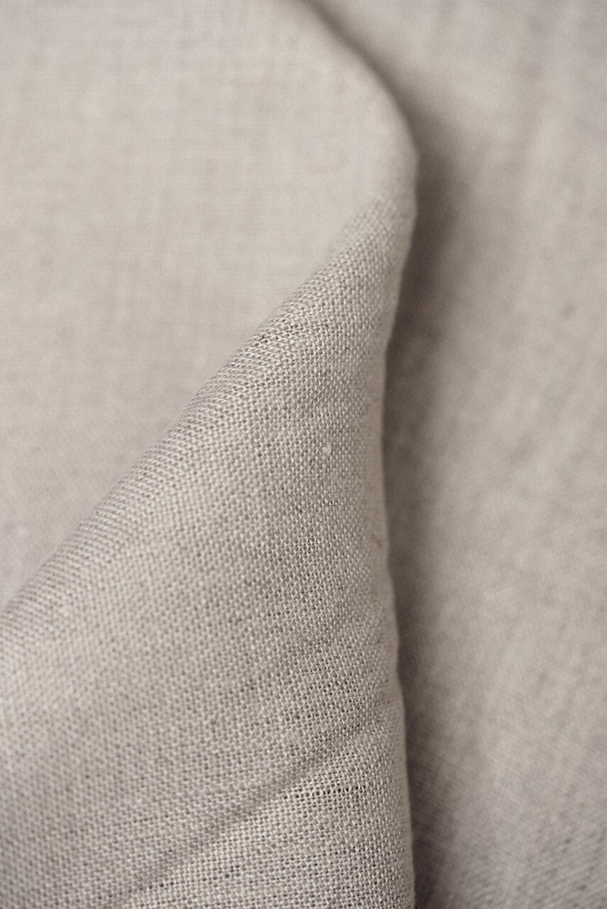 1 Yard Pure Linen Fabric Light Natural Midweight Solid 7 Oz 57 Inches Wide